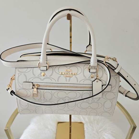 Coach Rowan Satchel/Crossbody Bag Chalk/Gold (LIKE NEW!) - Picture 2 of 13